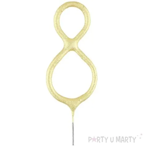 zimne ognie cyfra 8 zlota wondercandle 18 cm