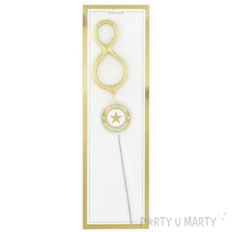 zimne ognie cyfra 8 zlota wondercandle 18 cm