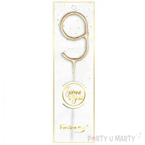 zimne ognie cyfra 9 zlota triplex 17 5 cm