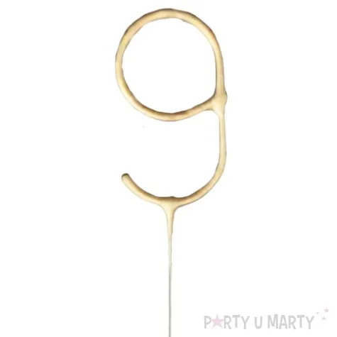 zimne ognie cyfra 9 zlota triplex 17 5 cm