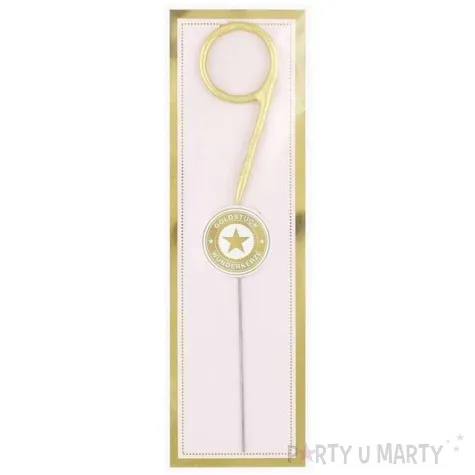 zimne ognie cyfra 9 zlota wondercandle 18 cm