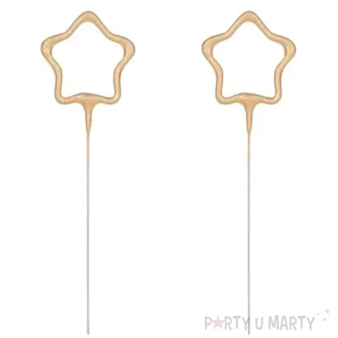 zimne ognie gwiazdki zlote partydeco 2 szt