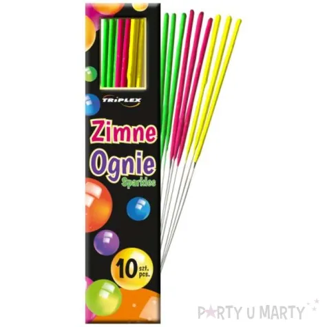 zimne ognie neonowy mix triplex 17 cm 10 szt