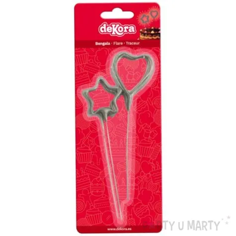 zimne ognie serca i gwiazdy srebrne dekora 13 cm 4 szt