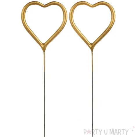 zimne ognie serca zlote triplex 17 5 cm 2 szt