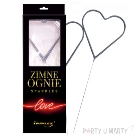 zimne ognie serca zlote triplex 40 cm 2 szt