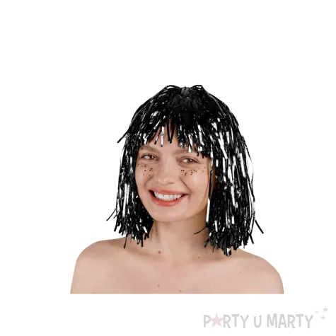 zlota peruka na karnawal i sylwestra dodatek do stroju na nowy rok bob blyszczaca cosplay