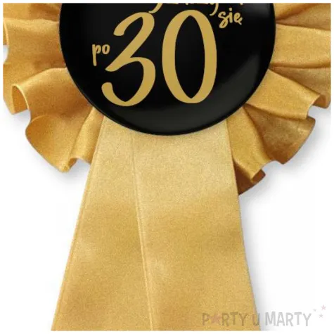 zloty kotylion na 30 urodziny zycie zaczyna sie po 30 pin przypinka odznaka glamour