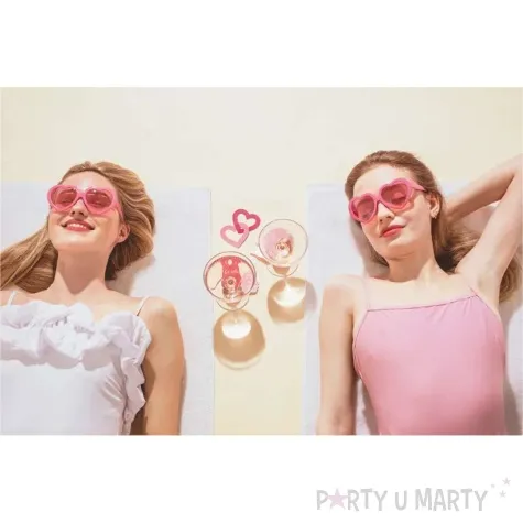 znaczniki na kieliszki serce rozowy partydeco 10 szt