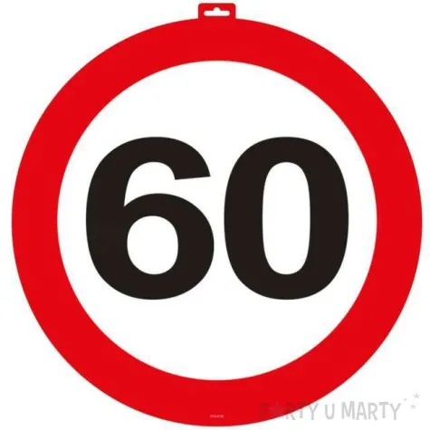 znak na drzwi 60 urodziny traffic birthday folat 47 cm partyumarty