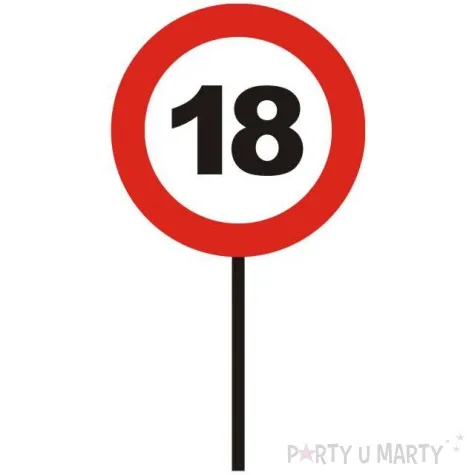 znak ogrodowy 18 traffic birthday funny fashion 35 cm