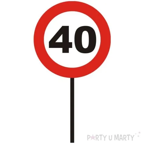znak ogrodowy 40 traffic birthday folat 26 cm