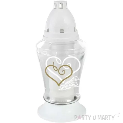 znicz lampion 3d serce bolsius 11x18 cm