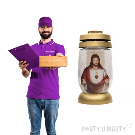 znicz lampion jezus bordo bolsius 110x235 mm