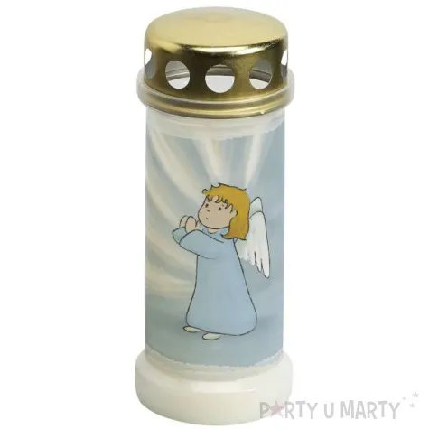 znicz niebieski aniolek bolsius 6 5x17 cm