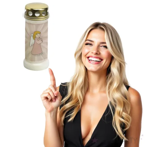 znicz rozowy aniolek bolsius 6 5x17 cm