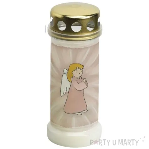 znicz rozowy aniolek bolsius 6 5x17 cm