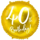 balon foliowy 40 urodziny 40th birthday zloty partydeco 18 rnd