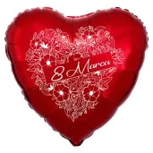 balon foliowy 8 marca czerwony 18 hrt