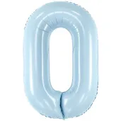 balon foliowy cyfra 0 pastel blekitny partydeco 34 dgt