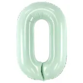 balon foliowy cyfra 0 zielony partydeco 34 dgt