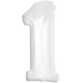 balon foliowy cyfra 1 bialy godan 36 dgt