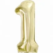 balon foliowy cyfra 1 zloty jasny godan 33 dgt