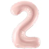 balon foliowy cyfra 2 pastel rozowy jasny partydeco 34 dgt
