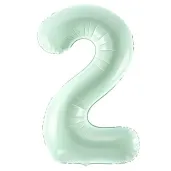 balon foliowy cyfra 2 zielony partydeco 34 dgt