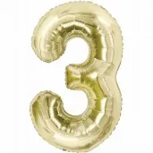 balon foliowy cyfra 3 zloty jasny godan 33 dgt