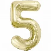 balon foliowy cyfra 5 zloty jasny godan 33 dgt