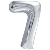 balon foliowy cyfra 7 srebrny partydeco 34 dgt