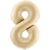 balon foliowy cyfra 8 pastel bezowy partydeco 34 dgt