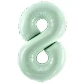 balon foliowy cyfra 8 zielony partydeco 34 dgt