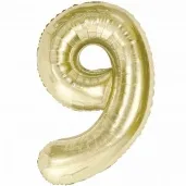 balon foliowy cyfra 9 zloty jasny godan 33 dgt