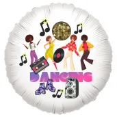 balon foliowy disco dancing zlota kula bialy 18 rnd