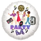 balon foliowy disco party zlota kula bialy 18 rnd
