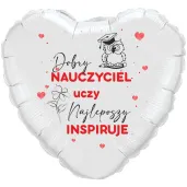 balon foliowy dobry nauczyciel uczy najlepszy inspiruje bia y 18 hrt