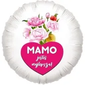 balon foliowy dzien matki mamo jestes najlepsza bialy 18 rnd