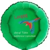 balon foliowy dzungla bungla lece z zyczeniami zielony 18 rnd