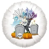 balon foliowy halloween i mroczne tajemnice bialy 18 rnd