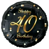 balon foliowy happy birthday 40 b c czarno zloty godan 18 rnd