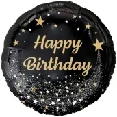 balon foliowy happy birthday b c czarno zloty godan 18 rnd