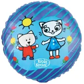 balon foliowy kicia kocia i nunus cyfra 2 dekoracja na 2 urodziny 18 rnd