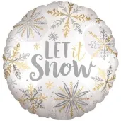 balon foliowy let it snow satynowy amscan 17 rnd