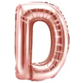 balon foliowy litera d rozowe zloto partydeco 14 ltr