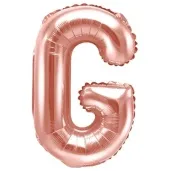 balon foliowy litera g rozowe zloto partydeco 14 ltr