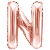 balon foliowy litera n rozowe zloto partydeco 14 ltr