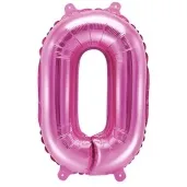 balon foliowy litera o 14 partydeco rozowy ciemny