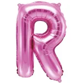 balon foliowy litera r 14 partydeco rozowy ciemny